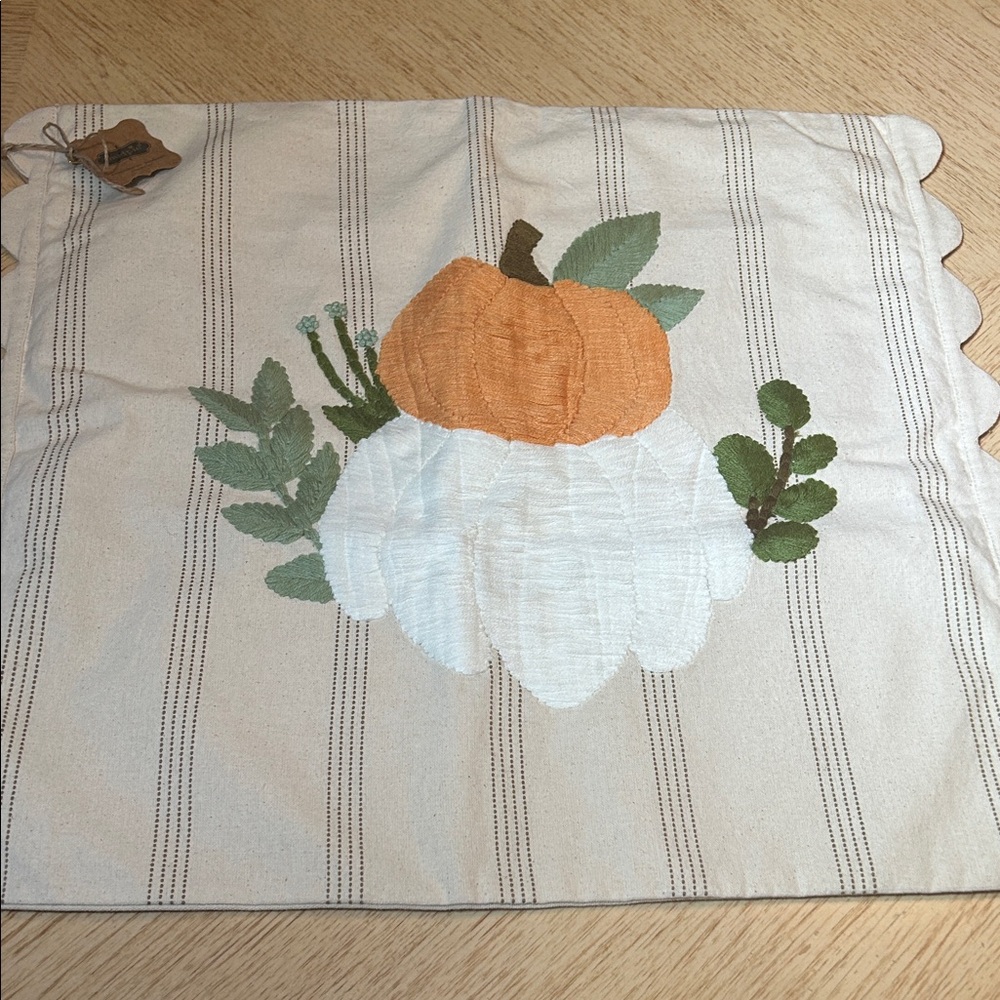 Mud Pie Square 20” Pumpkin Pillow Cover  NWT